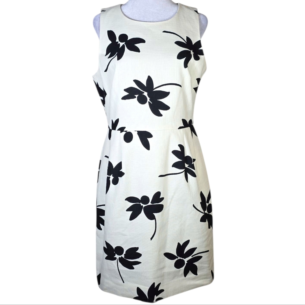 J. Crew Factory Floral Print Fit & Flare Midi Dress